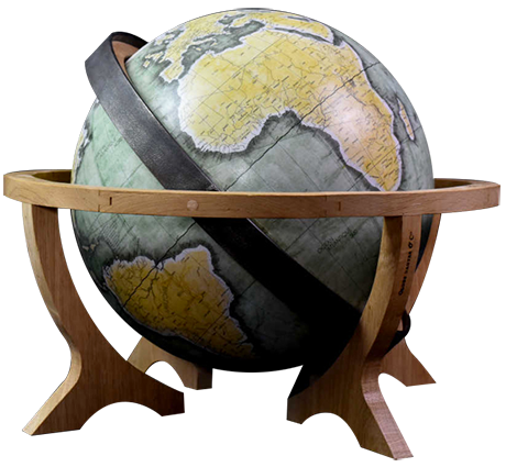 Globe terrestre, globe mondial rotatif unique avec support transparent.  Éducatif et amusant, pour l'école, les enfants, les adultes (bleu)